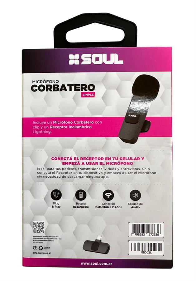 MICROFONO CORBATERO SOUL SIMPLE (TYPE C - LYGHTNIG)